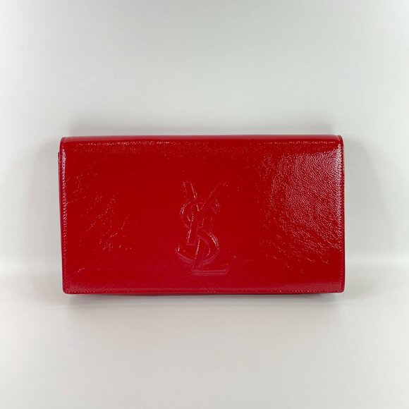 Saint Laurent Red Leather Large Belle de Jour Clutch sku#85844 (gently used) - Picture 2 of 11